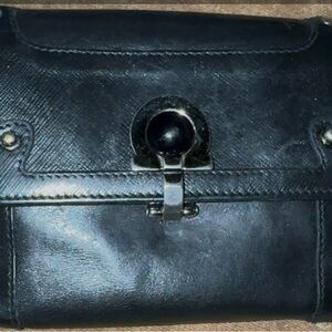 Salvatore Ferragamo Black Leather Clutch